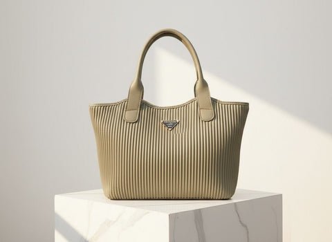 Ribbed Texture Tote Handbag – main view