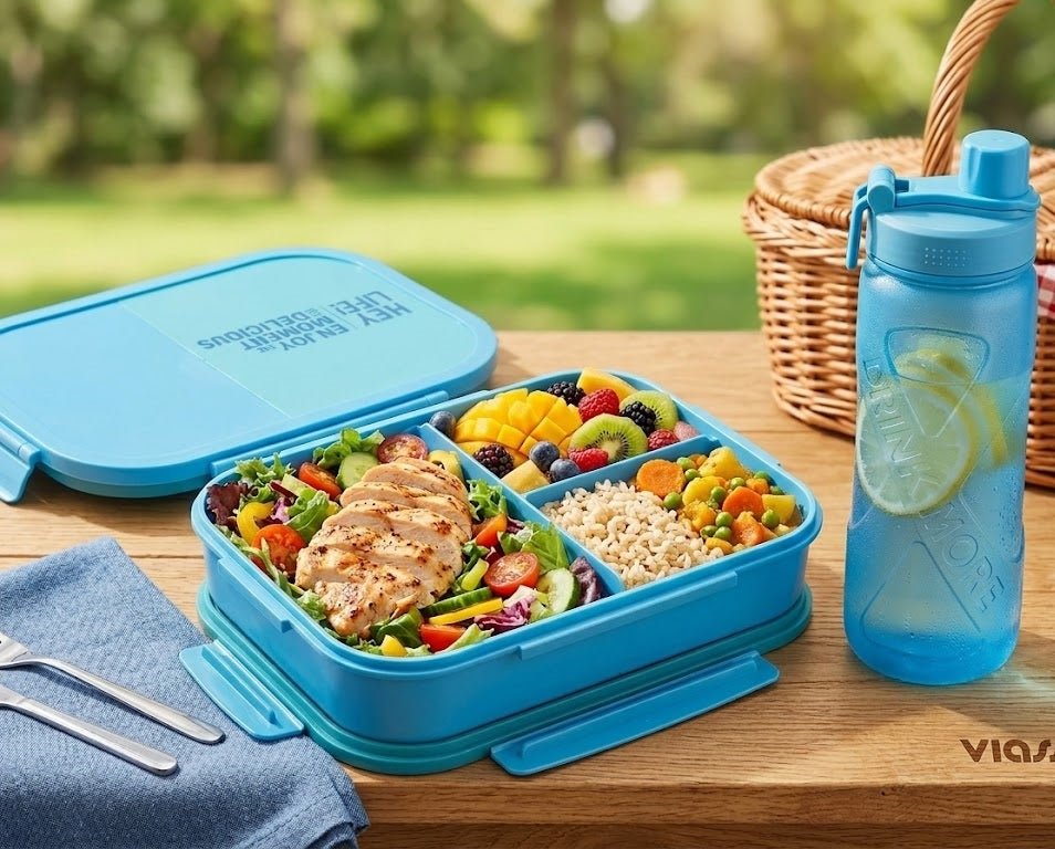 3-Compartment Bento Box & Bottle Set