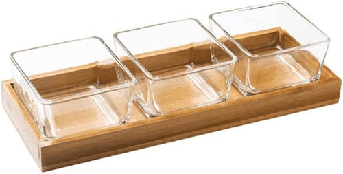 3-Piece Square Storage Jar Set with Tray