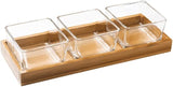 3-Piece Square Storage Jar Set with Tray – front view