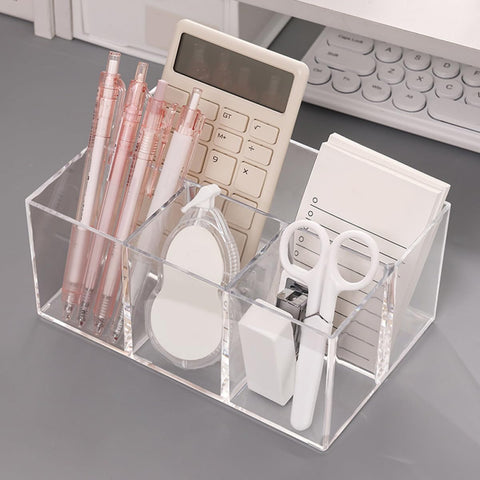 Clear Acrylic Desk Organizer Box – main view