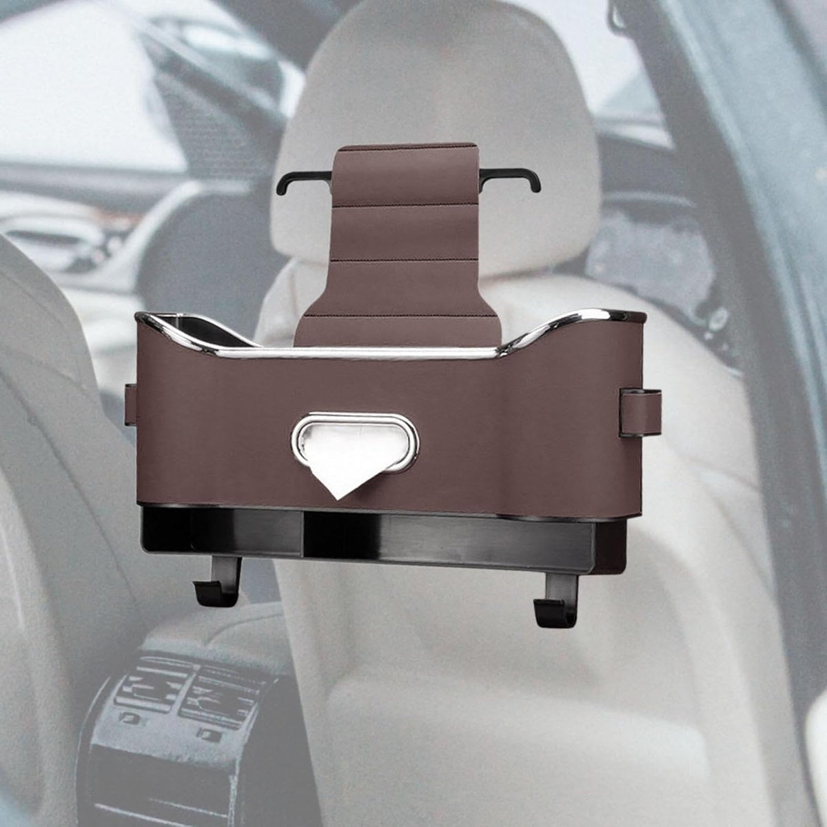 Car back seat organizer compartments