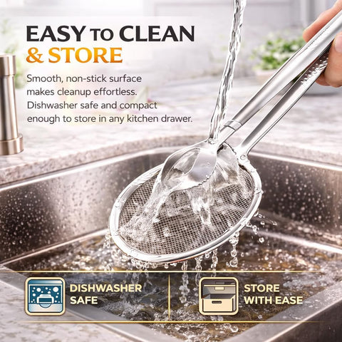 Mesh Strainer Food Tongs – front view