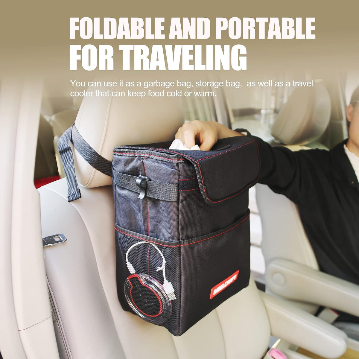 Car Backseat Trash Bin & Organizer