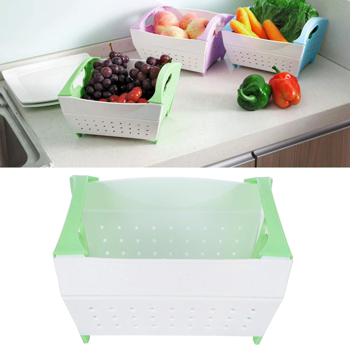 Collapsible Plastic Storage Basket
