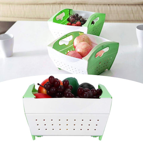 Collapsible Plastic Storage Basket – front view