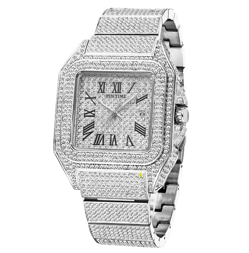 Silver Tone Crystal Watch | Qamaira UAE