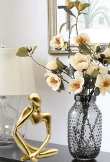 Abstract Gold Thinking Woman Statue – details