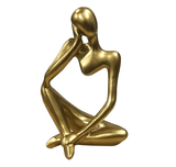 Abstract Gold Thinking Woman Statue – in use