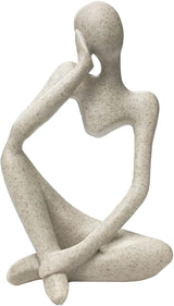Abstract Stone-Look Thinking Woman Statue – in use