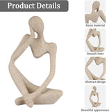 Abstract Stone-Look Thinking Woman Statue – details