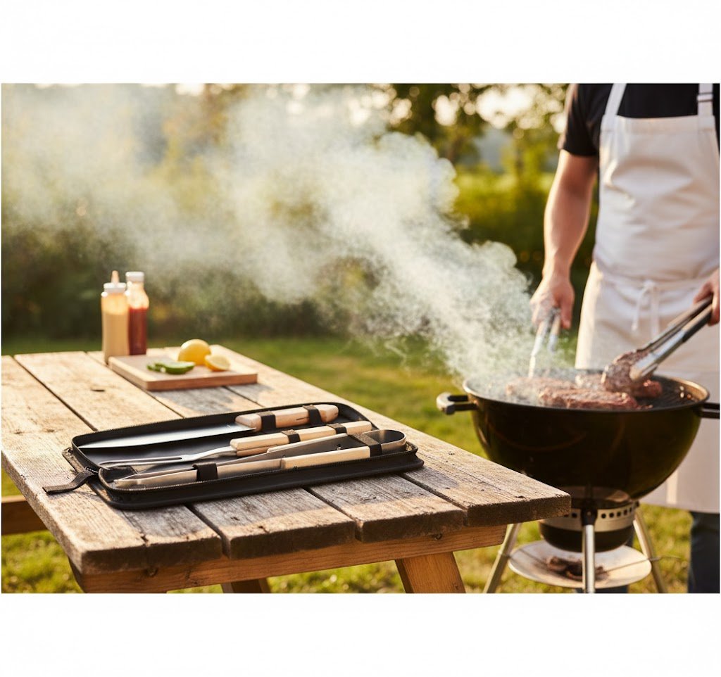 Barbecue Tools with Carry Case - in use | Qamaira UAE
