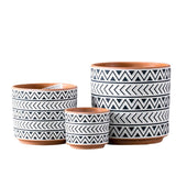 Ceramic Flower Pots Nordic Style Geometric Flower Pots – in use