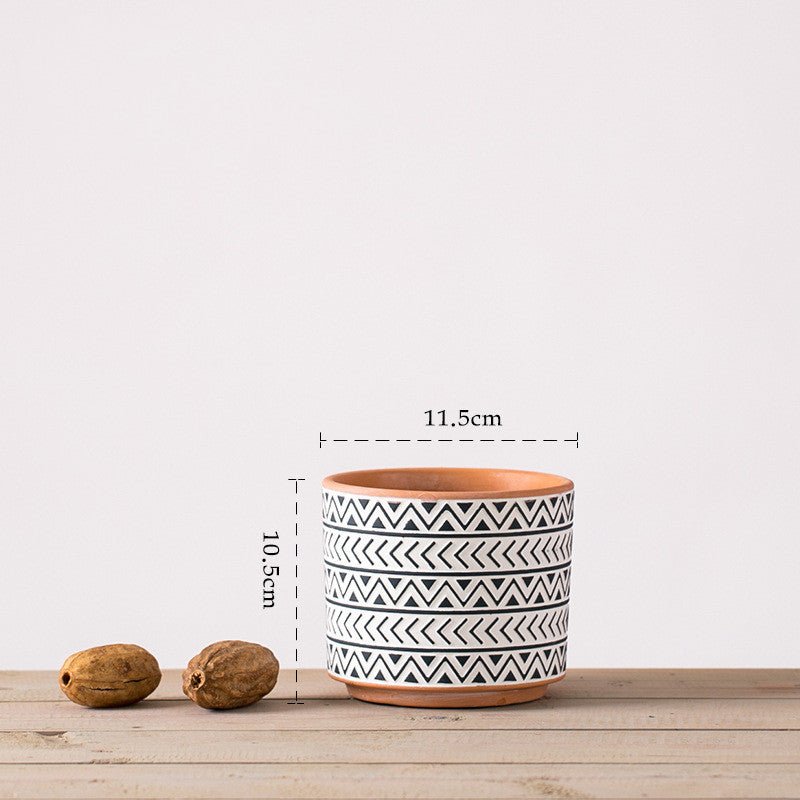 Ceramic Flower Pots Nordic Style Geometric Flower Pots – front view