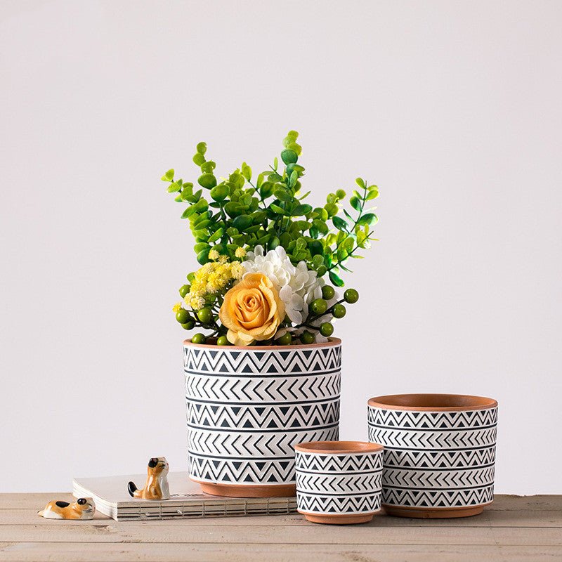 Ceramic Flower Pots Nordic Style Geometric Flower Pots – details