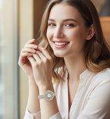 Classic Round Luxe Crystal Watch – front view