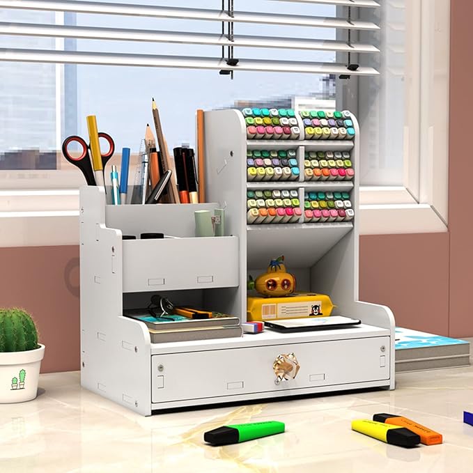 Desktop Organizer Box with Drawer