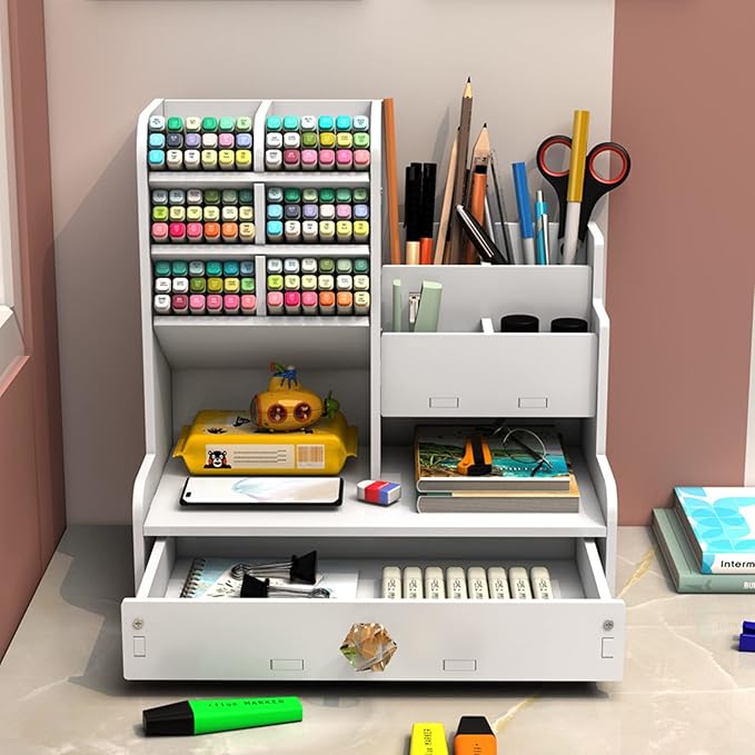 Desktop Organizer Box with Drawer
