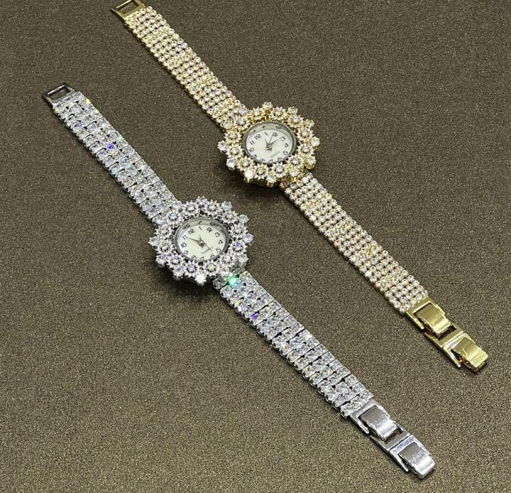 Elegant Pearl Halo Watch - details | Qamaira UAE