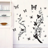 Fashion PVC Wall Sticker Butterfly Flower Third Generation – in use