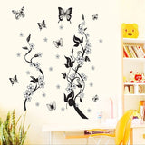 Fashion PVC Wall Sticker Butterfly Flower Third Generation – details