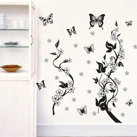 Fashion PVC Wall Sticker Butterfly Flower Third Generation – front view