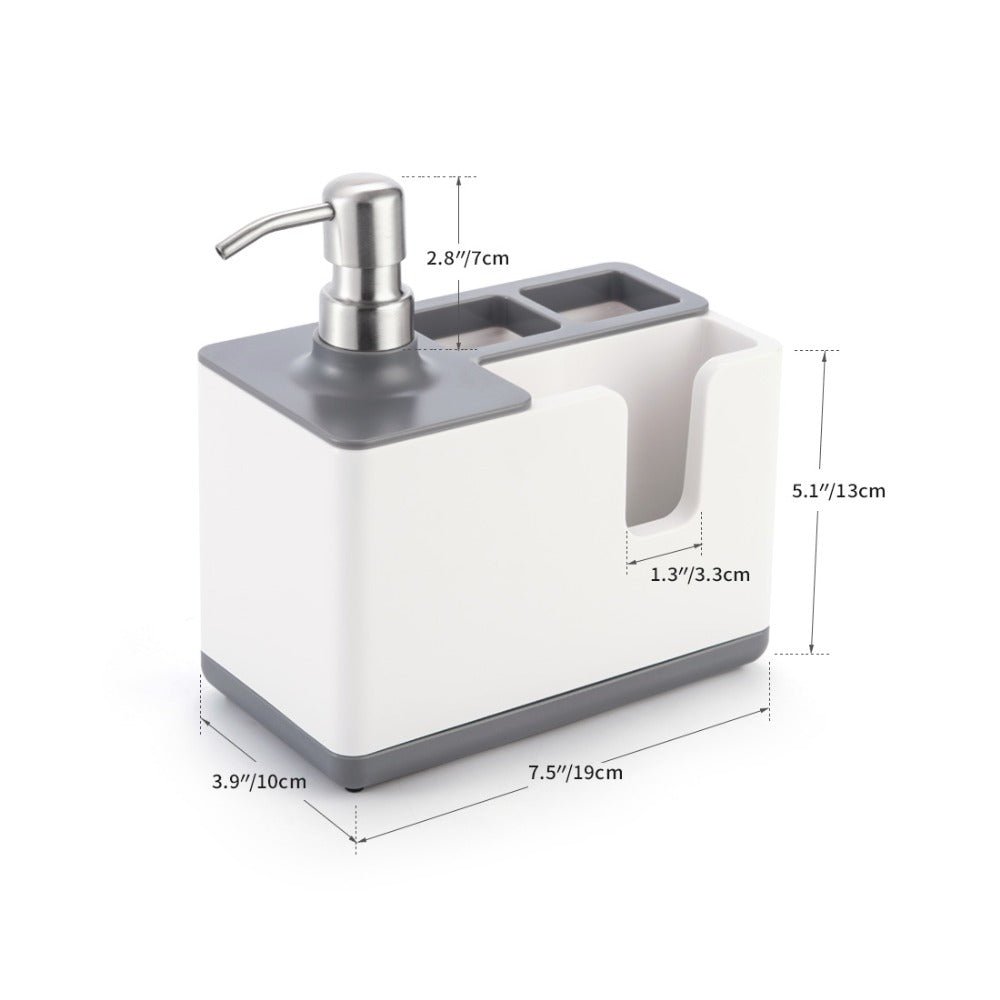 Kitchen Sponge & Utensil Holder with Soap Dispenser