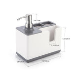 Kitchen Sponge & Utensil Holder with Soap Dispenser – in use