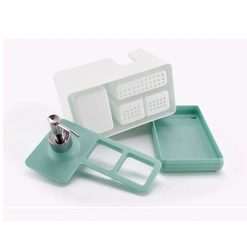 Kitchen Sponge & Utensil Holder with Soap Dispenser