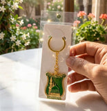 Madina Green Shield Metal Keychain – details