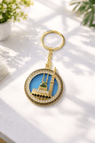 Masjid-e-Nabawi Round Rhinestone Keychain – front view