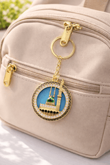 Masjid-e-Nabawi Round Rhinestone Keychain – main view