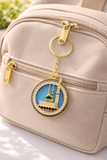 Masjid-e-Nabawi Round Rhinestone Keychain – main view