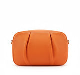 Pebbled Orange Crossbody Bag – in use