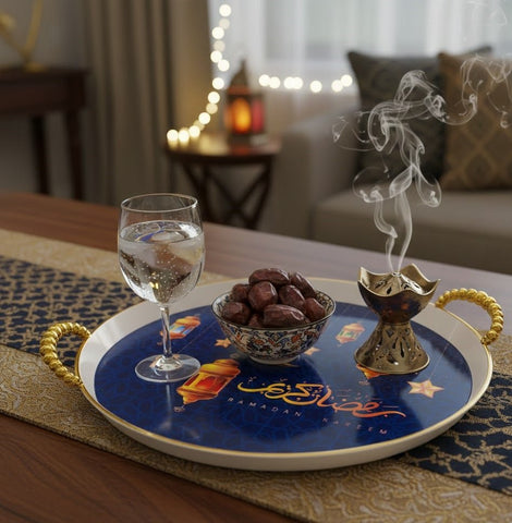 Ramadan Kareem Round Decorative Serving Tray – main view