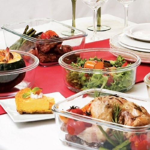 Rectangular Glass Container - front view | Qamaira UAE