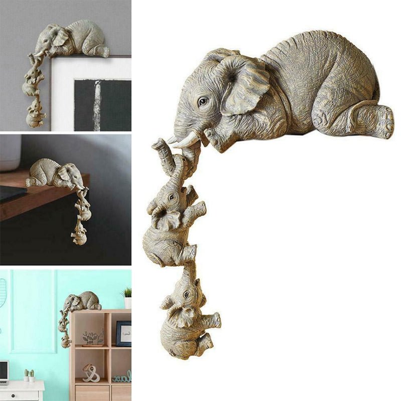 Resin Crafts Mother Love Elephant – front view
