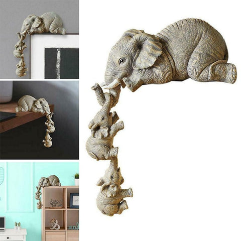 Resin Crafts Mother Love Elephant – front view