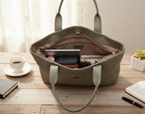 Ribbed Texture Tote Handbag – details