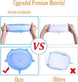 Silicone Stretch Lids With Bowl (Pack of 6) – front view
