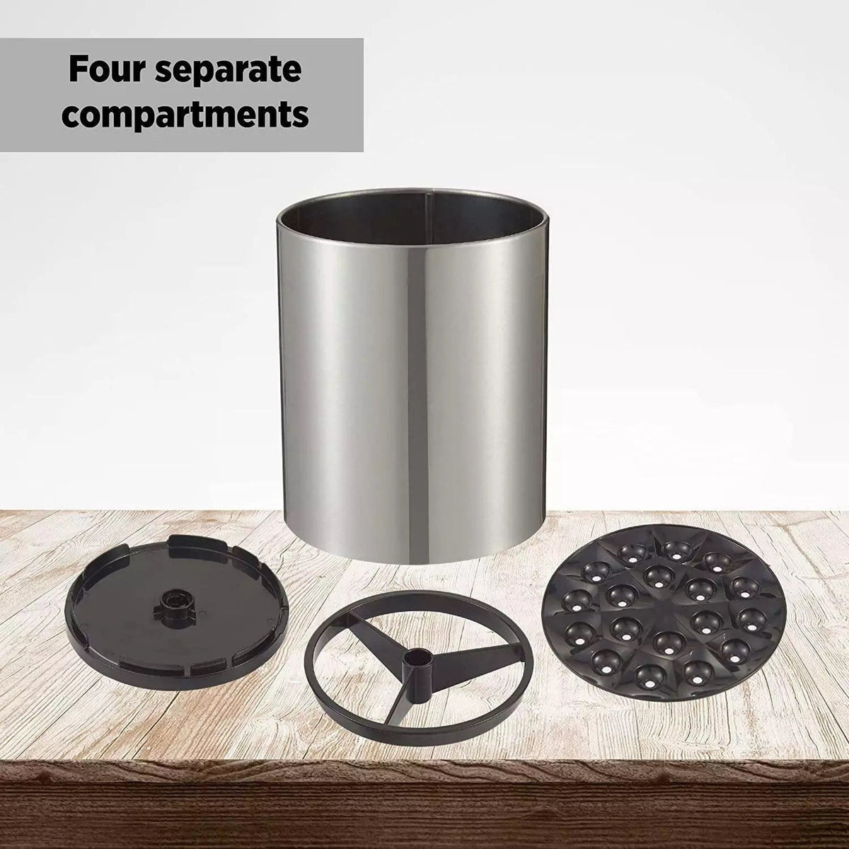 Stainless Steel Rotating Utensil Bucket