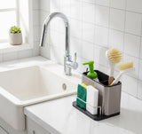 Sink caddy with sponge and brush