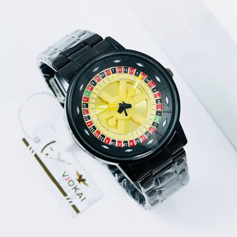 Stylish Roulette Dial Wrist Watch - front view | Qamaira UAE