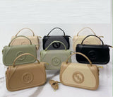 Textured Top-Handle Shoulder Bag – front view