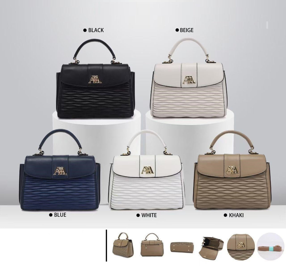 Textured Wave Flap Handbag – main view
