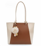 Two-Tone Elegant Tote Handbag – front view