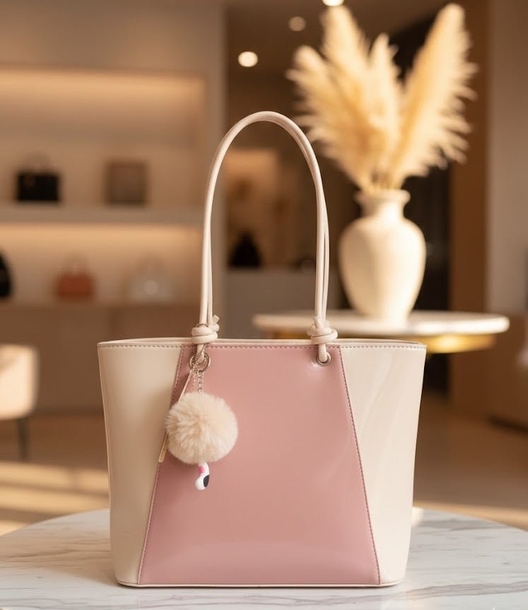 Two-Tone Elegant Tote Handbag – main view