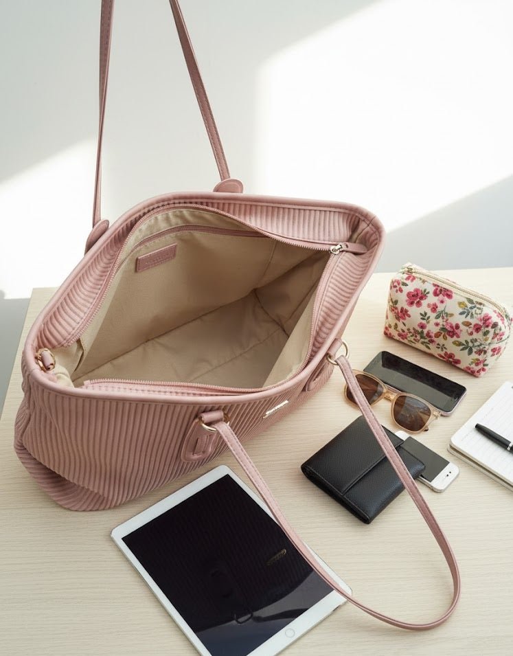 Vertical Ribbed Tote Bag – main view