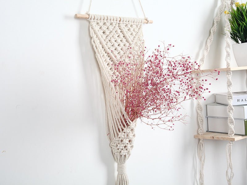 Woven Net Bag Flower Basket Wall Decoration Flower Shop – close-up